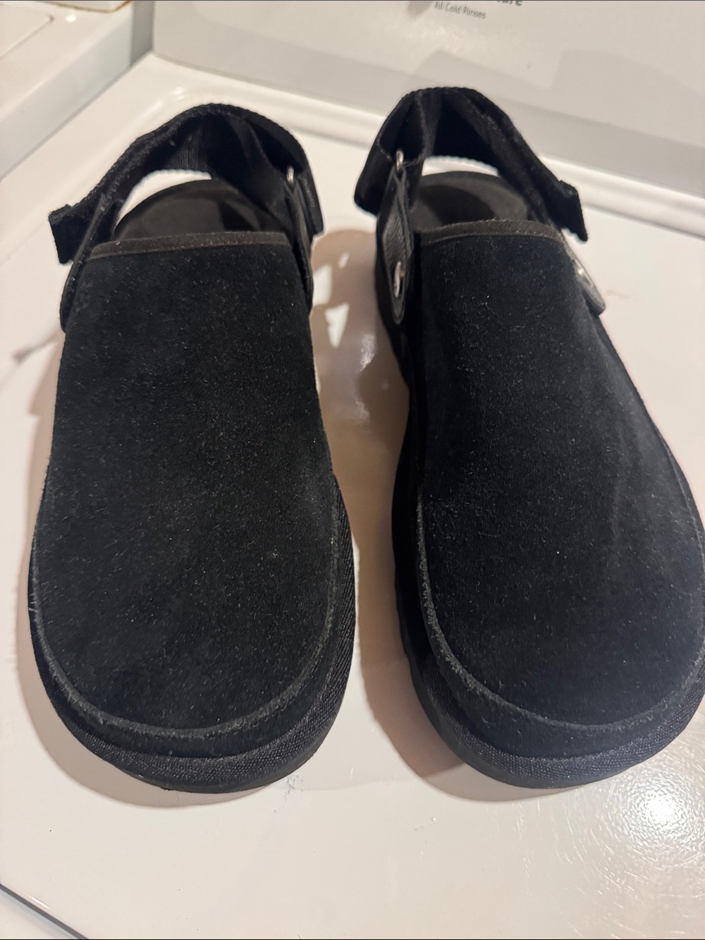 UGG goldenstar Black Suede Backstrap Clog Sz 9 - Picture 2 of 8